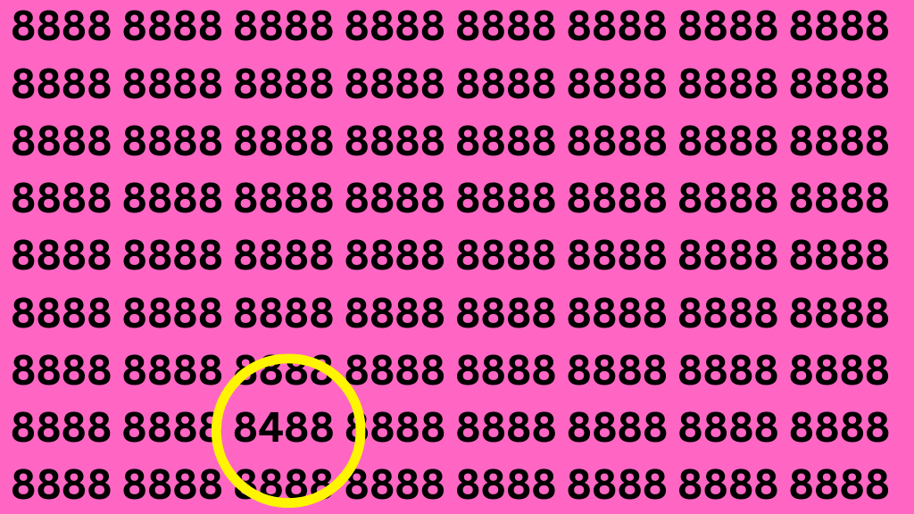 जिसके पास तेज दिमाग और पैनी नजर होगी वही 5 सेकंड में 8888 से अलग नंबर ढूंढ पाएगा, क्या आप तैयार हैं?